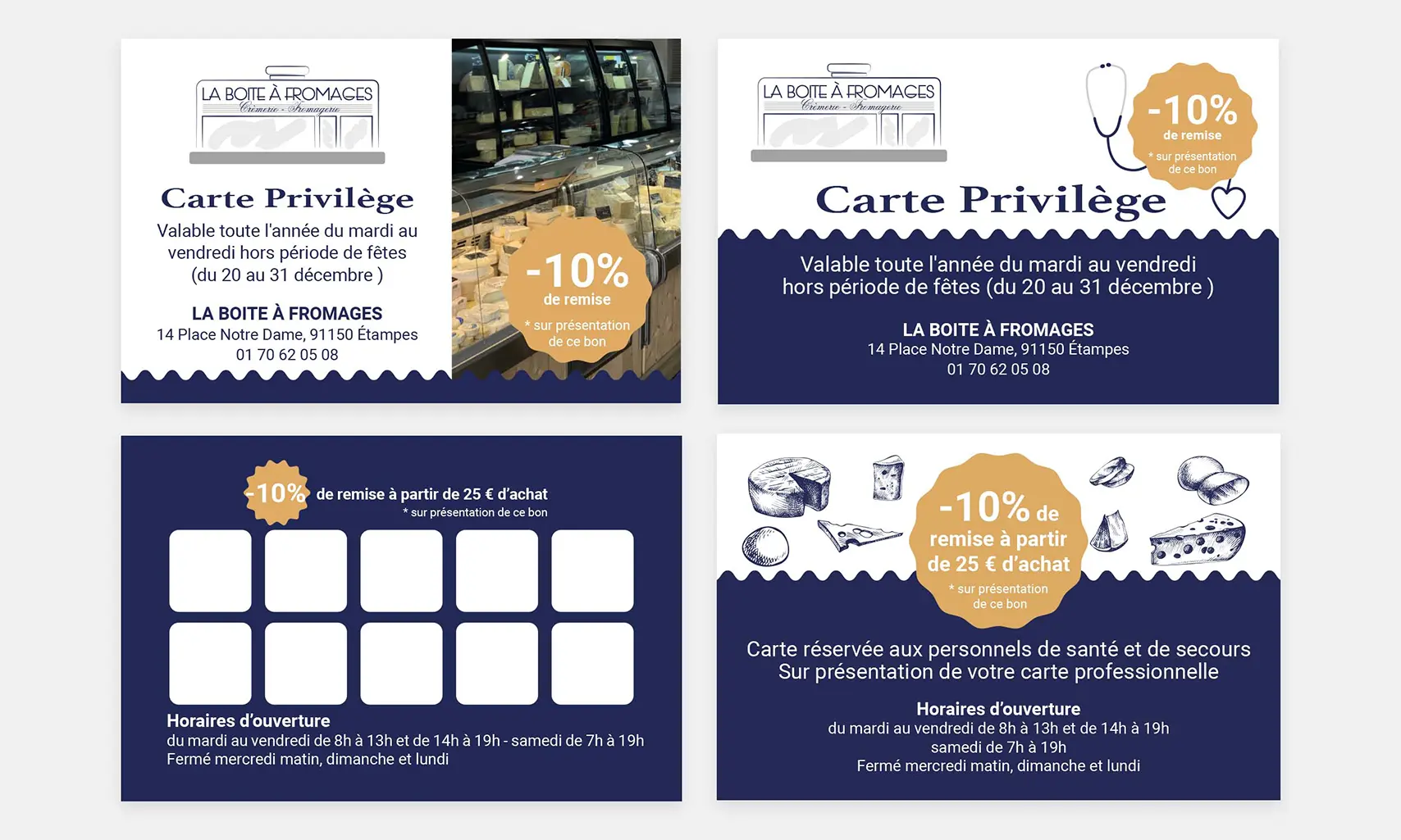 Carte de visite Boite à fromage Etampes